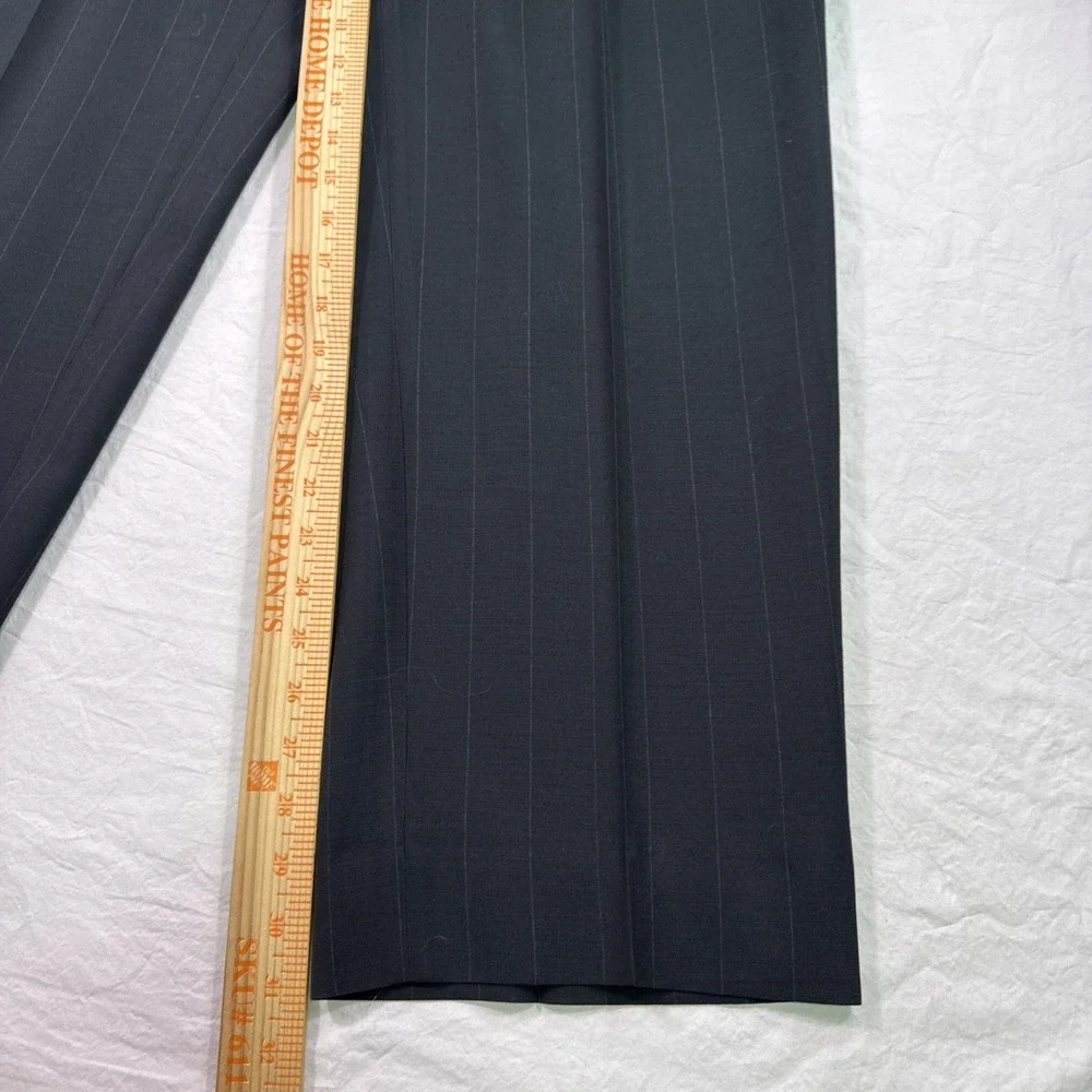 Vintage 70s Pierre Cardin Wool Pin Stripe 2 Button Suit Mens Size 44R Pant 38/31